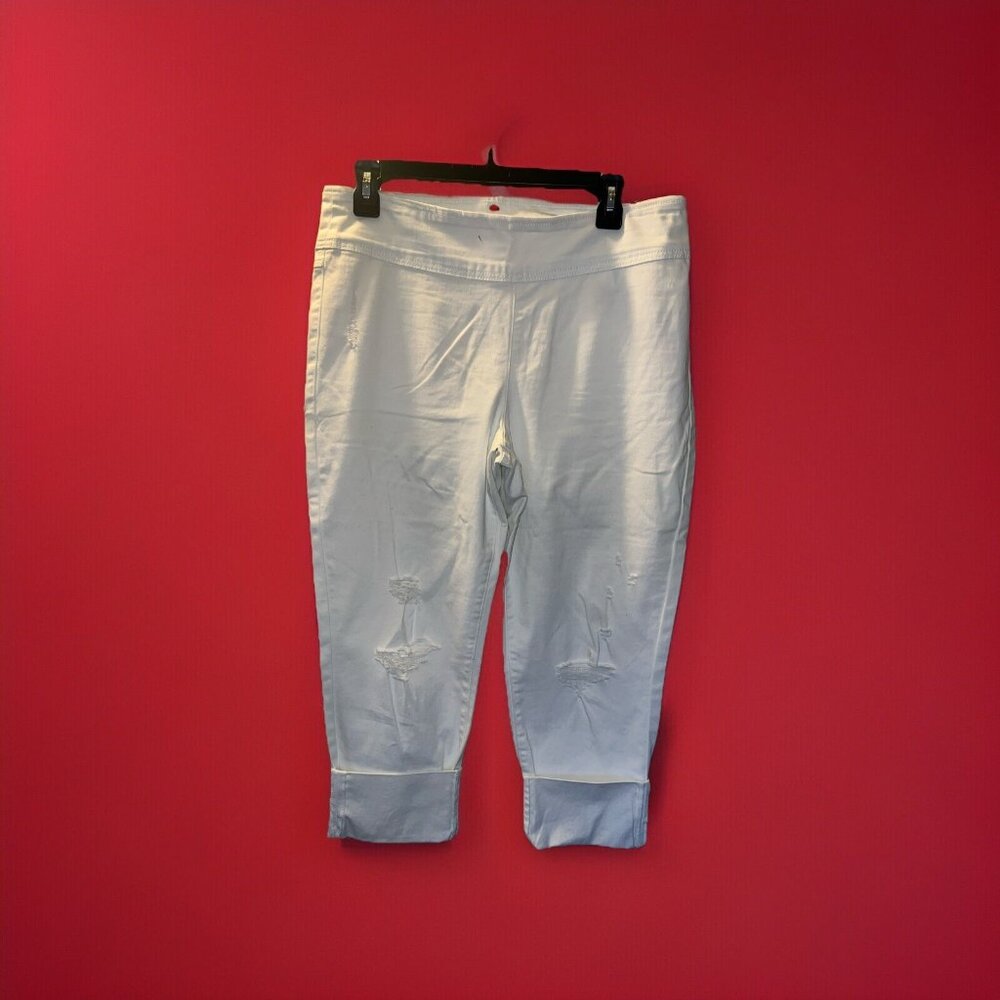 INC Denim international concepts, Core Straight High Rise‎ Pull On Cuffed 10/30